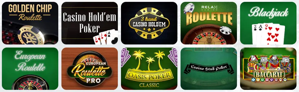Juegos de mesa en Mr Casino