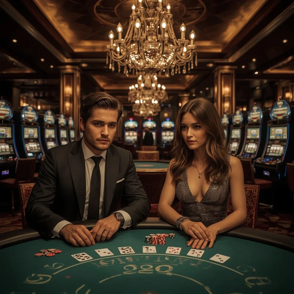 Dos jugadores de póker en Mr Casino en Chile